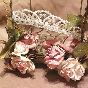 Pearl Beaded Crown Halo Headpiece NWT
